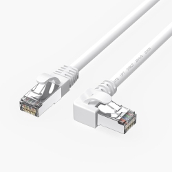 UNKNOWN 90 Degree Ethernet Cable Leftward 3Ft, Right Angle Cat 6 Ethernet Patch Cable Leftangle Gigabit Network In White