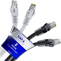 UNKNOWN Cat 6 Ethernet Cable 12 Ft, (2-Pack) Cat6 Cable, LAN Cable, Internet Cable, Patch Cable And Network Cable - Utp