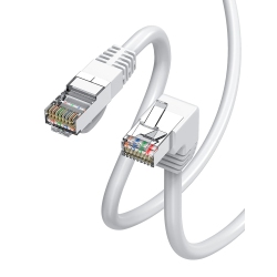 UNKNOWN Cat6 90 Degree Ethernet Cable Right Angle Cat 6 Ethernet Patch Cable -Down Angle-20Ft Right Angle Ethernet In White