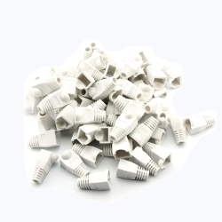UNKNOWN Bluesky 100 PCs Soft Plastic Cat5E Cat6 Ethernet Rj45 Cable Cap Connector Boots Plug Cover Strain Relief Boots In White