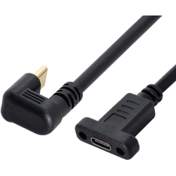 UNKNOWN Cy USB C Extension Cable, USB 3.1 Type C Male to Female 180 Degree U Shape Back Angled Extension Cable 30 Cm