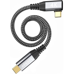 UNKNOWN USB C to USB C Monitor Cable 4K - 3Ft, 20GBps High Speed USB C Data Cable, 100W USB C Video And Power Cord, L Shaped