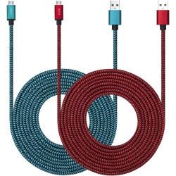 UNKNOWN Micro USB Cable 10Ft With 3A Fast Charging, 2Pack Ultra Durable 10Ft Nylon Braided Charger Cords for Galaxy S7/s6/j8/j7