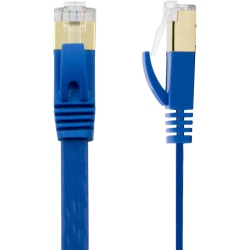 UNKNOWN 25 Ft Cat7 Flat Ethernet Cable Shielded Stp Network Snagless Cable Rj45 Cat 7 In Blue