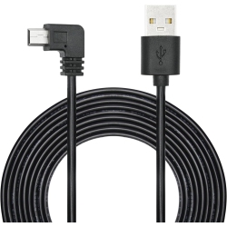 UNKNOWN Right Angle Dash Cam Power Cord 11.5Ft, 90 Degree Mini USB Charging Cable 24Awg for for Garmin Nuvi Gps, Canon