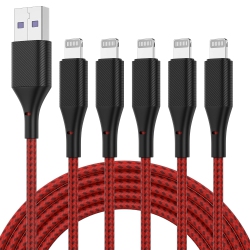 UNKNOWN Iphone Charger Cable 6Ft 5Pack, [Apple Mfi Certified] Long Lightning Cable 6 Foot Iphone Charging Cord for Iphone