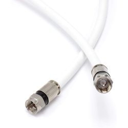 UNKNOWN 15' Feet Rg6 Coaxial Cable (Coax Cable) With Weather Proof Connectors, F81 / Rf, Digital Coax - Av, Cable Tv, In White