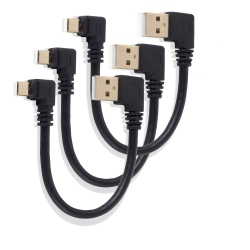 UNKNOWN Right Angle Micro USB Cable, Micro USB 6 Inches Cord Short Micro USB Cable, USB Male to Micro USB Male Adapter Cable