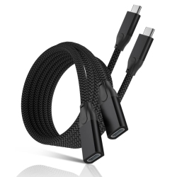 UNKNOWN USB Type C Extension Cable 6.6Ft 2-Pack, USB-C 3.1 Gen2 10GBps Female Male Adapter, Thunderbolt 3 Extender