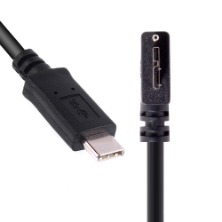 UNKNOWN Cy Cable 5GBps USB-C Type-C Host to Micro USB3.0 Screw Mount 90 Degree Left Angled for Industrial Camera Storage