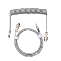 UNKNOWN 5.9Ft Custom Coiled Pilot Cable Type C to USB-A With Detachable Aviation Connector for Mechanical Gaming