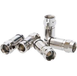 UNKNOWN Rg6 F Type Compression Connector Fitting Coax Coaxial Adapter All Metal Plug for Satellite & Cable Tv - 20