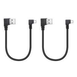 UNKNOWN 90 Degree Micro USB Cable, 25Cm/9In USB A Left Angle to Micro USB Right Angle Charging And Data Transfer, for Phone