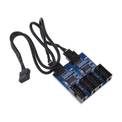 UNKNOWN Motherboard 9 Pin USB Header Multiplier USB 2.0 1 Male to 4 Port Female Splitter Adapter Extension Cable Hub Board 30Cm