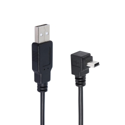 UNKNOWN 90 Degree Mini USB to USB 2.0 Extension Cable Mini 5Pin USB B Male Right Angle to USB 2.0 Male Data Gps