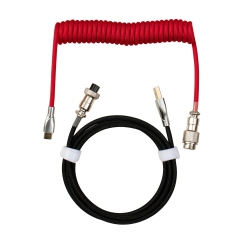 UNKNOWN 5.9Ft Custom Coiled Pilot Cable Type C to USB-A With Detachable Aviation Connector for Mechanical Gaming
