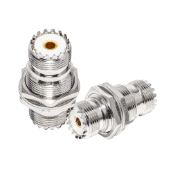 UNKNOWN Uhf Female to Female Jack Bulkhead Coax Connector So-239 Pl-259 Rf Coaxial Cable Adapter 2-Pack
