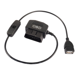 UNKNOWN Obd to USB Power Cable Adapter 16Pin Obd2 Male to 5V 2A USB Female Connector 12V 24V 36V to 5V 2A With Switch