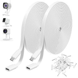 UNKNOWN 2Pack Micro USB Extension Cable Compatible With Zmodo, Wyze Cam Og, Wyze Cam Pan, Wyze Cam V3, 10Feet Male To