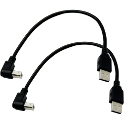 UNKNOWN Angled Printer Cable; 2Pack USB to Printer Adapter Cables;90 Degree USB 2.0 A Male to B Male Down Angle Plug