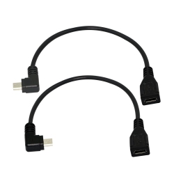 UNKNOWN 90 Degree Micro USB Extension Cable - Left And Right Angle Micro USB Male to Female Data Sync And Charge Cable