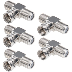 UNKNOWN Tv Cable Splitter, Antenna Splitter 2 In 1 Out 5 Pack F Type Rg6 Male to 2 F Female 3 Way Coaxial Cable Splitter Coax T
