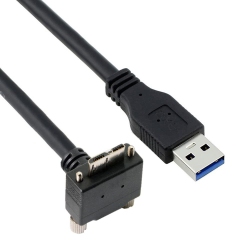 UNKNOWN Cable Micro USB3.0 Dual Screws Locking to USB3.0 Data 5GBps Power Cable 90 Degree Down Angled Type for Vr Industrial
