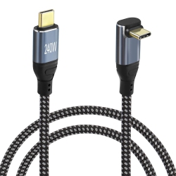 UNKNOWN 0.5M 90 Degrees 240W 40 GBps USB C Charging Cable, Right Angle USB 4.0 240W Type C Fast Charging Cord Nylon