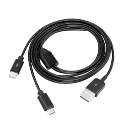 UNKNOWN Multi Charging Cable, 2 In 1 USB 2.0 A to USB Type C And Micro USB Charging Cable Cord, Power Up to 2 Devices