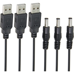 UNKNOWN USB to Dc 5V Cable, 5.5 X 2.1Mm, 3-Pack 1M(3.3Ft), USB 2.0 A Male to Dc Barrel Jack Power Cable Cord 24Awg