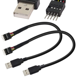 UNKNOWN 2 Pack 9-Pin USB Idc Dupont Motherboard Male Header to Single USB 2.0 Type A Male Cable Extender Adapter