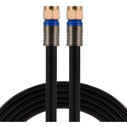UNKNOWN Rg6 Coaxial Cable, 6 Ft. F-Type Connectors, Quad Shielded Coax Cable, 3 Ghz Digital, In-Wall Rated, Ideal for Tv