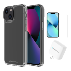AXS BY AXESSORIZE Axs Starter Kit Bundle | Ultra Clear Case, Screenprotector And 20Wcharger for Iphone 13