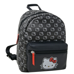 SANRIO HELLO KITTY Hello Kitty Mini Backpack, Black Hello Kitty Print, Black - Hello Kitty Pattern, One Size, Mini Backpack In White