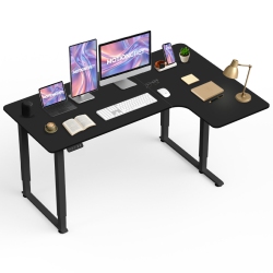 MOTIONGREY Pro Adjustable Right L-Shaped Electric Standing Desk \w Memory Settings - 63"x43" Top Frame - Ergonomic Desk for Home And Office - \w