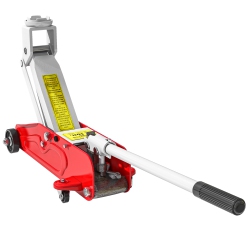 HOMCOM Hydraulic Low Profile Jack, Heavy Duty Steel Racing Floor Jack, 2 Ton (4, 000 Lb) Capacity, 4.7"-11.8" Lifting Range In Red
