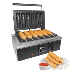 GORILLAROCK Gr-Hcx6 Hot Dog Waffle Machine | 3+3 PCs | Waffle Corn Dog Maker | Manual Control | 110V