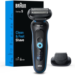 PROCTER AND GAMBLE Braun Electric Shaver Kit for Men Series 5 5118S, Wet & Dry Turbo Shaving Mode, 100% Waterproof German-Engineered \w Up To