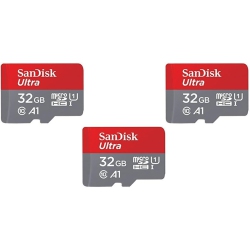 SANDISK Ultra 32GB Microsdhc Uhs-I Card With Adapter - 98Mb/s U1 A1 - Sdsquar-032G-Gn6Ma, 3 Pack(32GB)