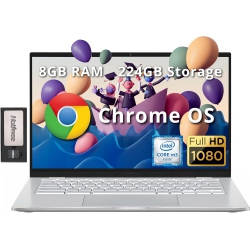 ASUS 14" Fhd Chromebook Laptop, Intel M3-8100Y Processor, 224GB Storage (64GB SSD+ 160GB Docking Station Set), 8GB Ram, Intel HD Graphics, Backlit