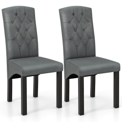 COSTWAY Modern Dining Chair Set Of 2 With High Backrest High-Density Sponge Cushion