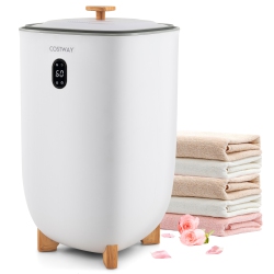 COSTWAY Cosytway 35L Large Towel Warmer Bucket Home Towel Warmer for Wet Tower In White
