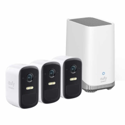 EUFY Refurbished (Good)- Cam 2C Pro Wireless Security System With 3 2K Cameras And Homebase 3 - In White