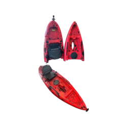 FEARLES ADVENTURE Fearless Adventure - Dusk - 9 Ft. 2 Piece Modular Fin Pedal Drive Kayak (Red Camo) In Black