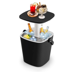 COSTWAY 4 Gallon Portable Cooler Bar Table With Handle Bottle Opener & Lift Top Lid
