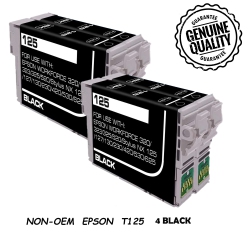 BESTONER 4Bk Compatible Ink Cartridge Replacement for Epson 125 T125 to Use for Workforce 320 323 325 520 Stylus Nx125 Nx230 Nx625 Nx127 Nx130 Nx420