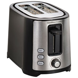 Hamilton Beach Extra-Wide Slot Toaster - 2-Slice - Black/Stainless Steel
