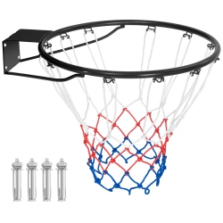 COSTWAY 18" Basketball Rim Wall Door Mounted Basketball Hoop With All Weather Net