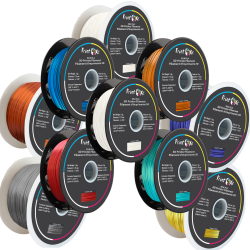 PRINTOXE 3D Pla Like Silk Filament 10 Packs 2 White & 1 Of Each Colour: Green Yellow Blue Violet Copper Silver & Orange 1.75 MM Diameter Each Weight