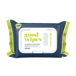 GOODWIPES Flushable Wet Wipes, Cedar Scent, 60 Wipe Pack, 1 Count, for Men